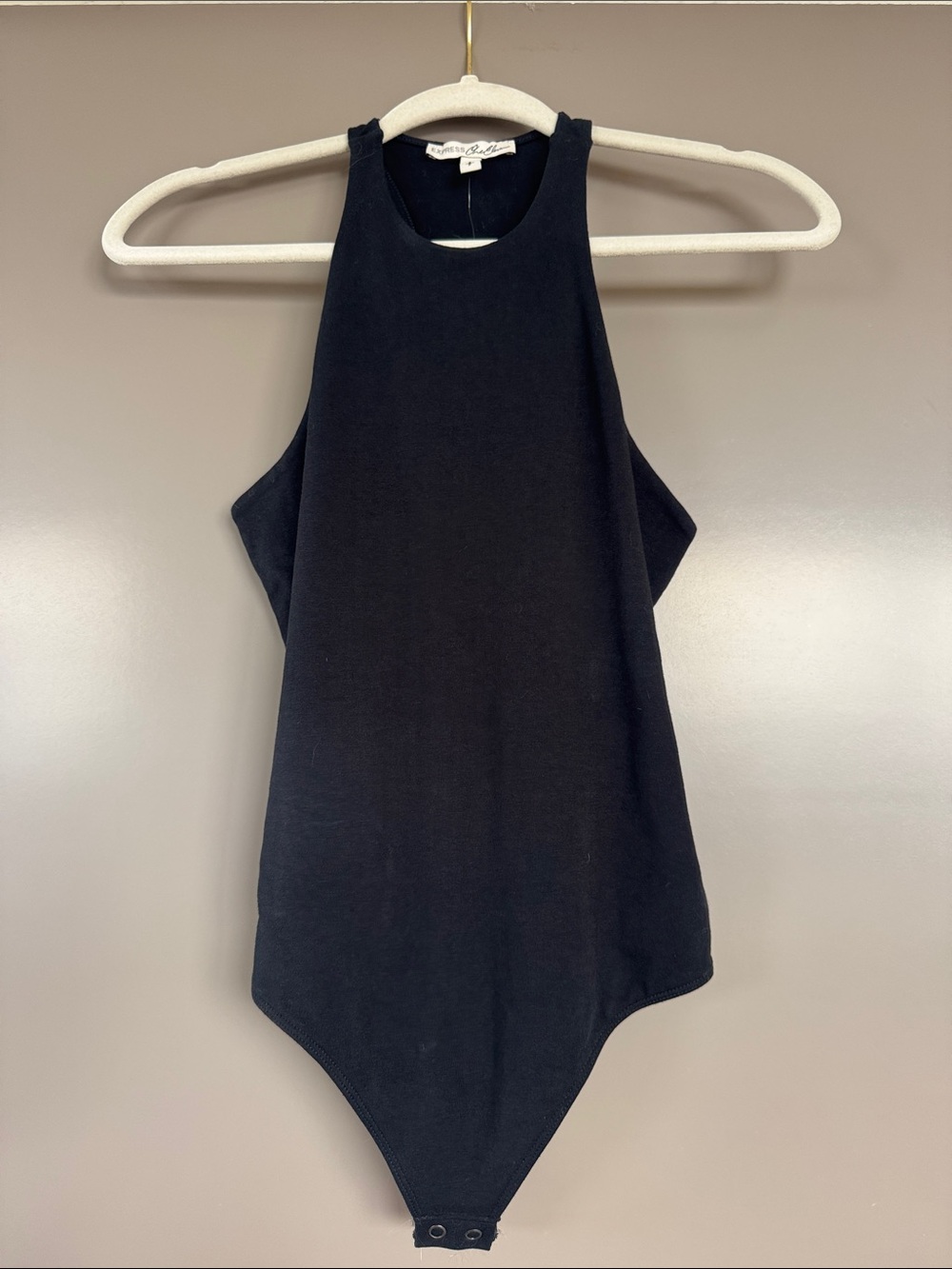 Express Black High-Neck Sleeveless Knit Bodysuit Size Small New with Tags
